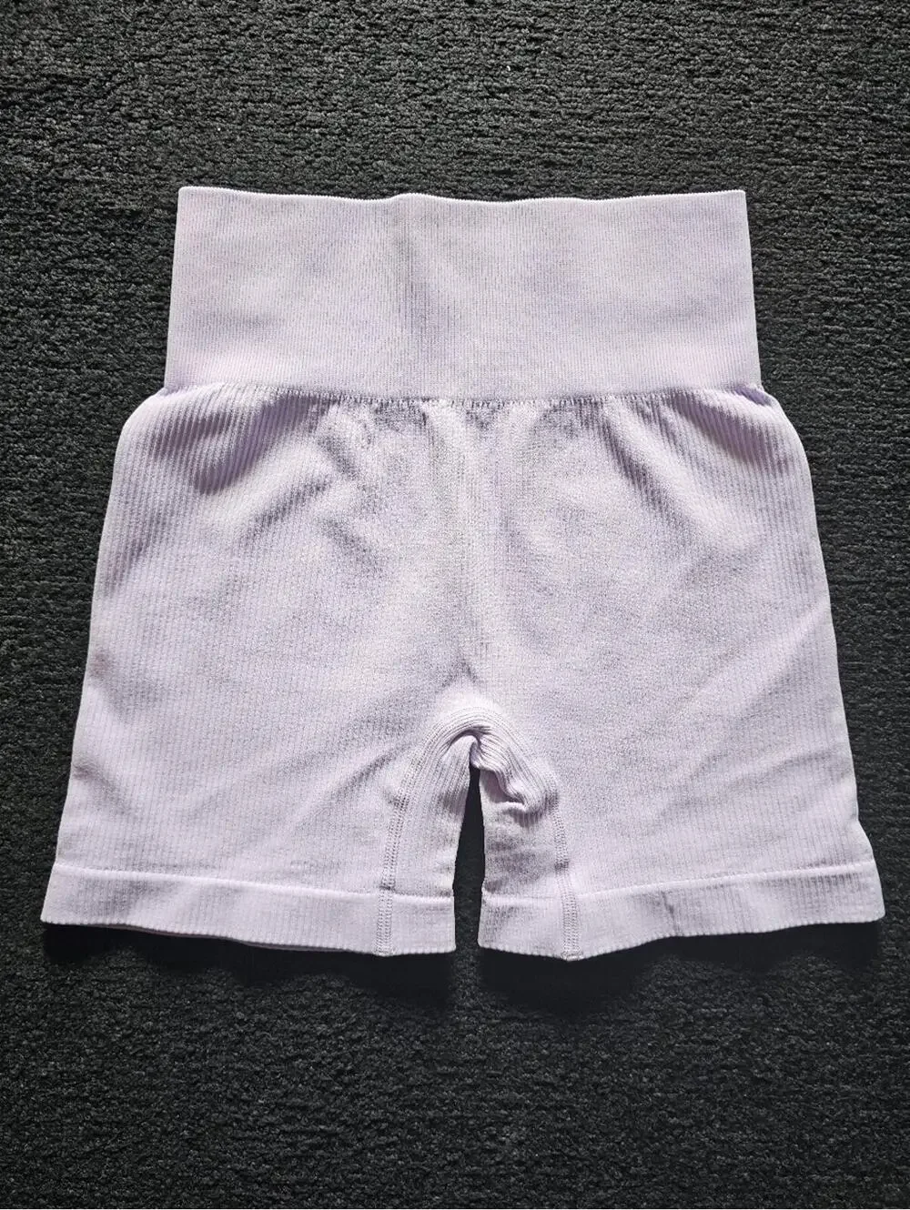 Women's Ribbed High-Waist Biker Shorts - Lavender, Black, Blue